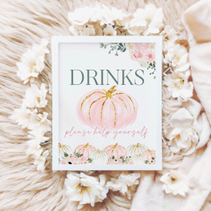 Little Pumpkin Erste Geburtstagsgetränke Bar signi Poster