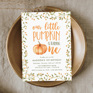 Little Pumpkin Erste Geburtstagsparty Einladung