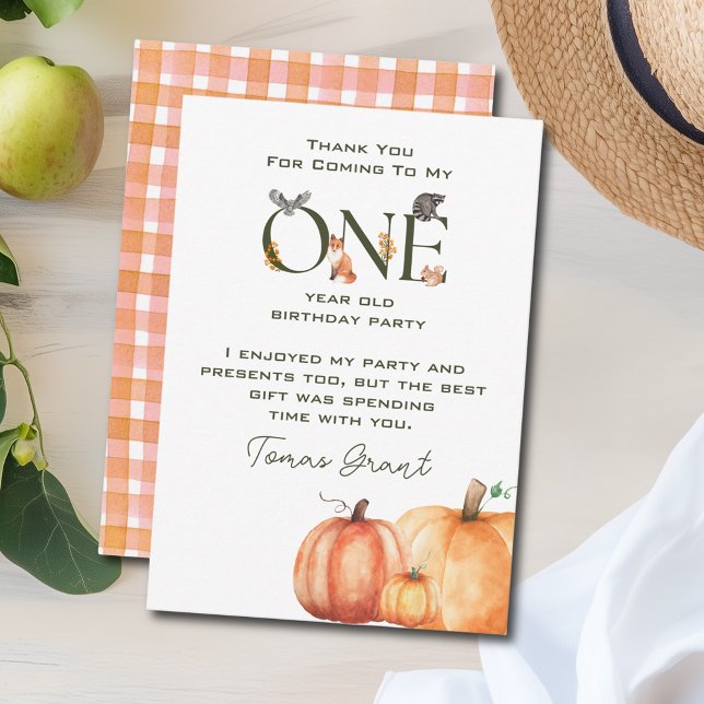 Little Pumpkin Erster Geburtstag Dankeschön Karte (Little Pumpkin First Birthday Thank You Card
)