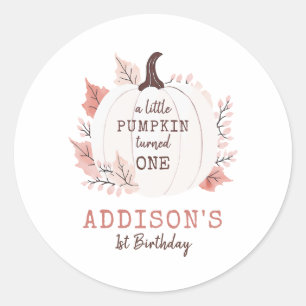 Little Pumpkin Erster Geburtstag Runder Aufkleber