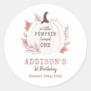 Little Pumpkin Erster Geburtstag Runder Aufkleber