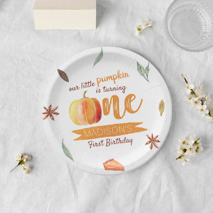 Little Pumpkin Fall 1. Geburtstag Pappteller