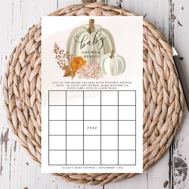 Little Pumpkin Fall Baby Bingo Paper Bingo Card Flyer (Von Creator hochgeladen)