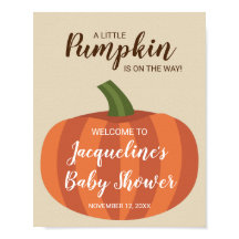 Little Pumpkin Fall Baby Dusche Begrüßungszeichen