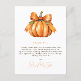 Little Pumpkin Fall Baby Dusche Danke Postkarte