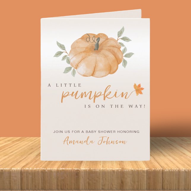 Little Pumpkin Fall Baby Dusche Orange Einladung (Von Creator hochgeladen)