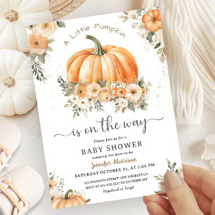 Little Pumpkin Fall Baby Duwer Gender Neutral Einladung