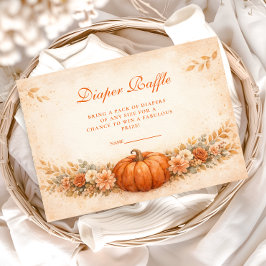 Little Pumpkin Fall Baby Shower Diapper Raffle Begleitkarte