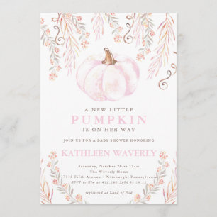 Little Pumpkin Fall Baby Shower Invitation Girl Einladung