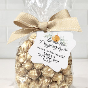 Little Pumpkin Fall Baby Shower Popcorn Geschenkanhänger
