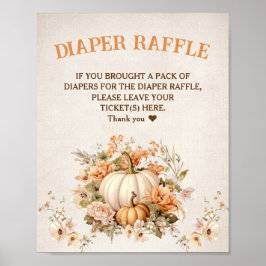 Little Pumpkin Fall Babydusche Windeln Raffle-Zeic Poster