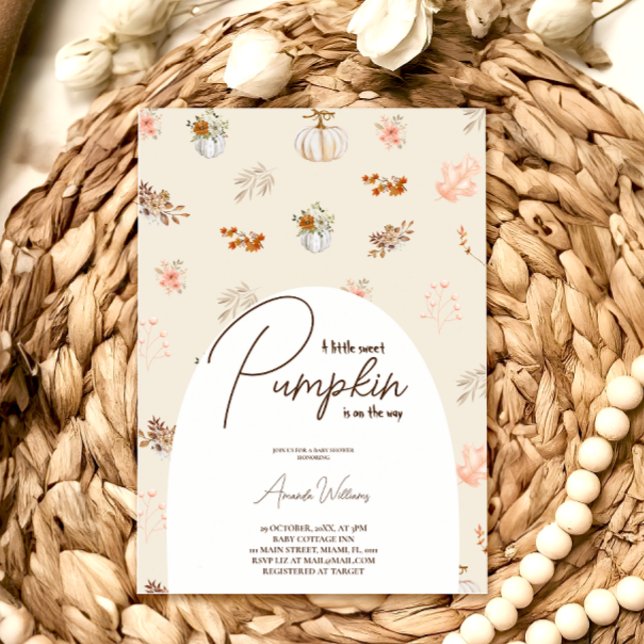 Little Pumpkin Fall Boho Neutral Baby Dusche Einladung (Von Creator hochgeladen)