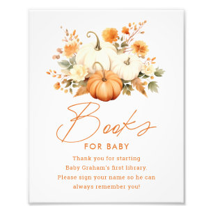 Little Pumpkin Fall Books for Baby Shooting Sign Fotodruck