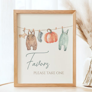 Little Pumpkin Fall Clothes Boy Baby Shower Gevor Poster