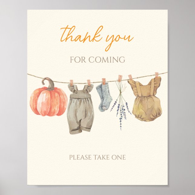 Little Pumpkin Fall Clothes Danke, dass du gekomme Poster (Vorne)
