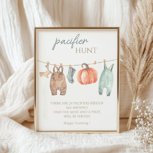 Little Pumpkin Fall Clothes Junge Schnuller Jagd Poster