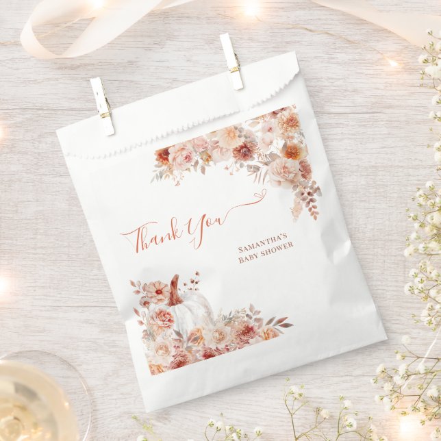 Little Pumpkin Fall Floral Baby Dusche Geschenktütchen (Ausgeschnitten)