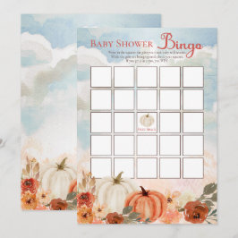 Little Pumpkin Fall Floral Girl Baby Shower Bingo Einladung