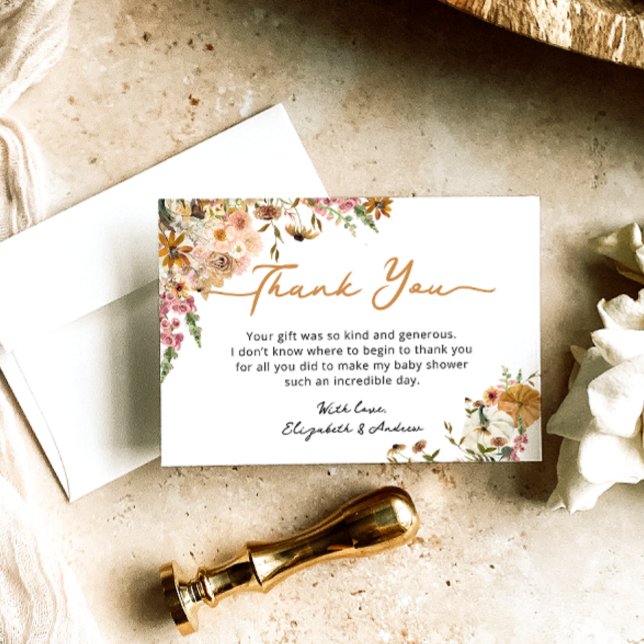 Little Pumpkin Fall Gender Neutral Baby Dusche Dankeskarte (Von Creator hochgeladen)