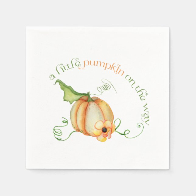 Little Pumpkin Fall Gender Neutral Baby Dusche Serviette (Vorderseite)