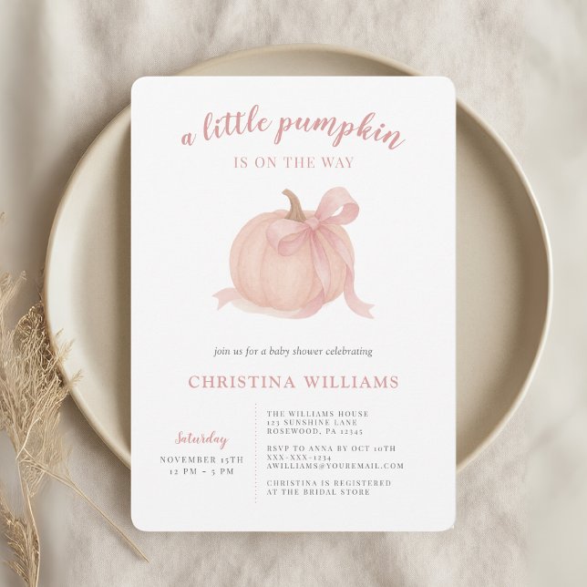 Little Pumpkin Fall Girl Babydusche Einladung (Von Creator hochgeladen)