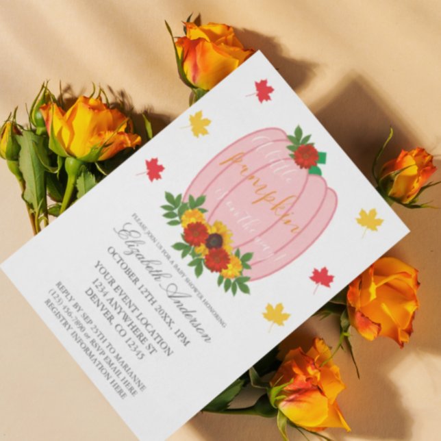 Little Pumpkin Fall Girl Babydusche Einladung (Von Creator hochgeladen)