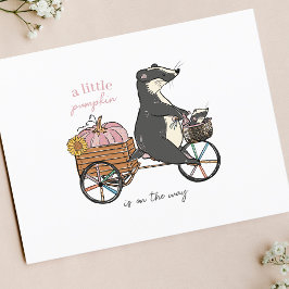 Little Pumpkin Fall Girl Babydusche Einladung Postkarte