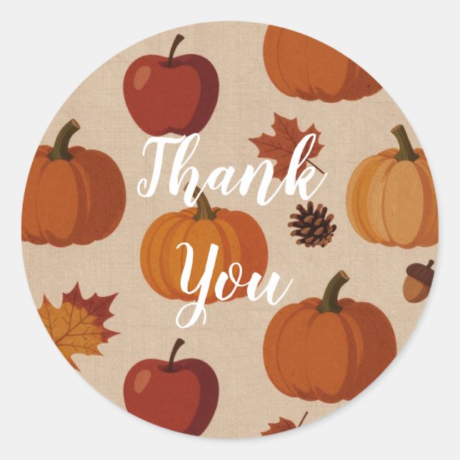 Little Pumpkin Fall Harvest | Baby Shower Sticker (Vorderseite)