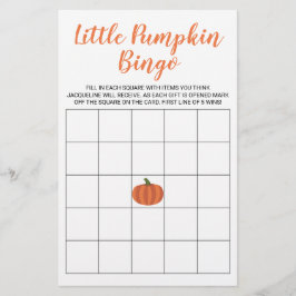 Little Pumpkin Fall Herbst Baby Shower Bingo Card