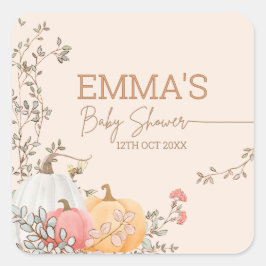 Little Pumpkin Fall Herbstdusche Quadratischer Aufkleber