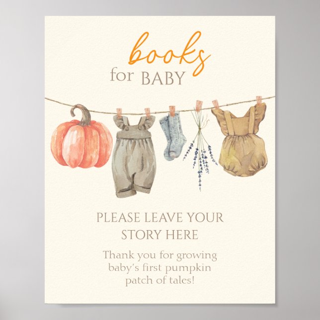 Little Pumpkin Fall Kleidung Girl Books for Baby Poster (Vorne)
