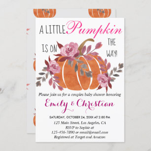 Little Pumpkin Fall Paare Baby Dusche Bläschen Einladung