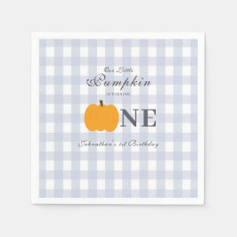 Little Pumpkin Fall Pastel Blue Erster Geburtstag Serviette