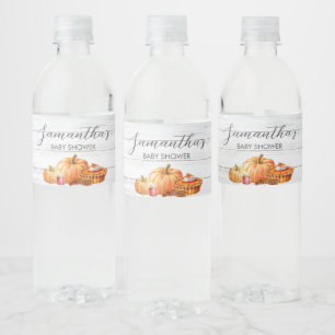 Little Pumpkin Fall Picnic Baby Dusche Wasserflaschenetikett