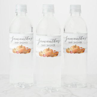 Little Pumpkin Fall Picnic Baby Dusche Wasserflaschenetikett