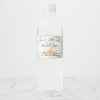 Little Pumpkin Fall Rustic Baby Dusche Wasserflaschenetikett
