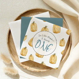 Little Pumpkin Fall Watercolor Boy Birthday Serviette