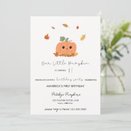 Little Pumpkin First Birthday Invitation Einladung