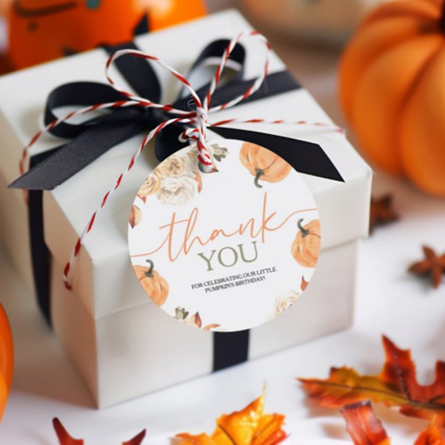 Little Pumpkin First Birthday Round Geschenkanhänger (Von Creator hochgeladen)