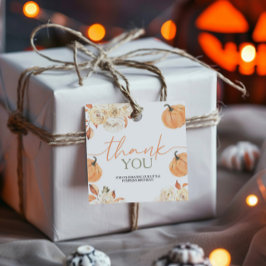 Little Pumpkin First Birthday Square Geschenkanhänger