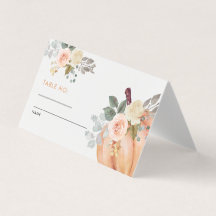 Little Pumpkin Floral Baby Dusche Tischnummer