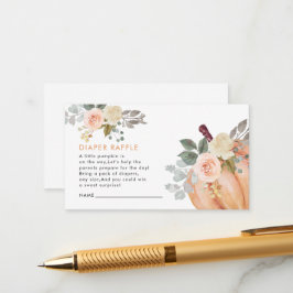 Little Pumpkin Floral Baby Dusche Windel Raffle Begleitkarte