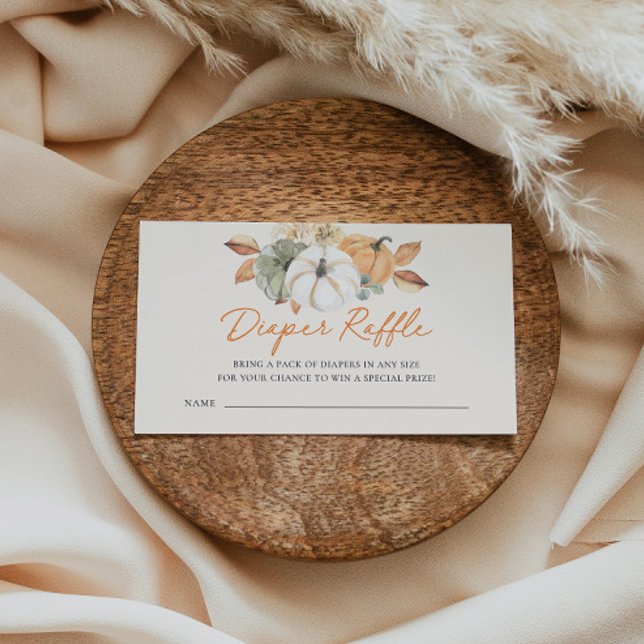 Little Pumpkin Floral Baby Dusche Windel Raffle Begleitkarte (Von Creator hochgeladen)