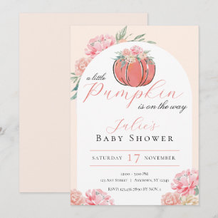 Little Pumpkin Floral Girl Babydusche Einladung