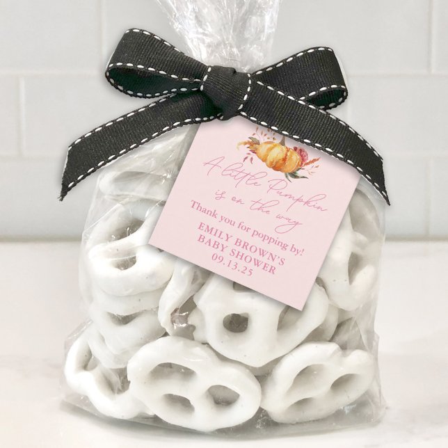 Little Pumpkin Floral Girl Babydusche Geschenkanhänger (Von Creator hochgeladen)