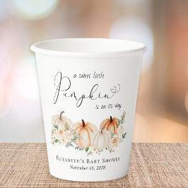 Little Pumpkin Floral Watercolor Babydusche Pappbecher