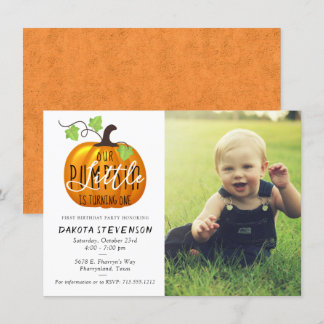 Little Pumpkin | Foto der ersten Geburtstagspartei Einladung