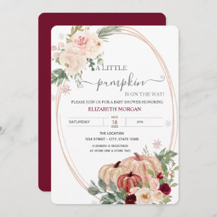 Little Pumpkin Frame Blume Kinderdusche Einladung