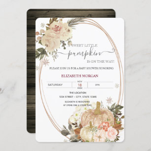 Little Pumpkin Frame Blume Wood Baby Dusche Einladung