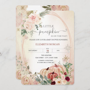 Little Pumpkin Frame Boho Blume Kinderdusche Einladung